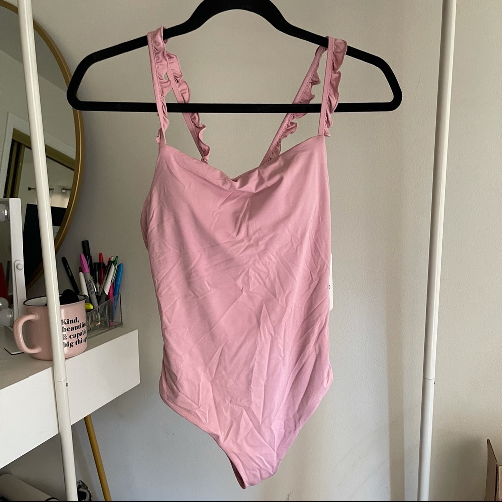 New Dusty Rose Pink One Piece Swimsuit Size Small
